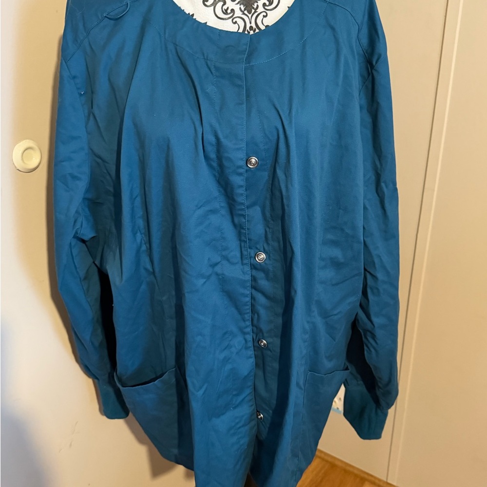 Butter soft teal scrub jacket